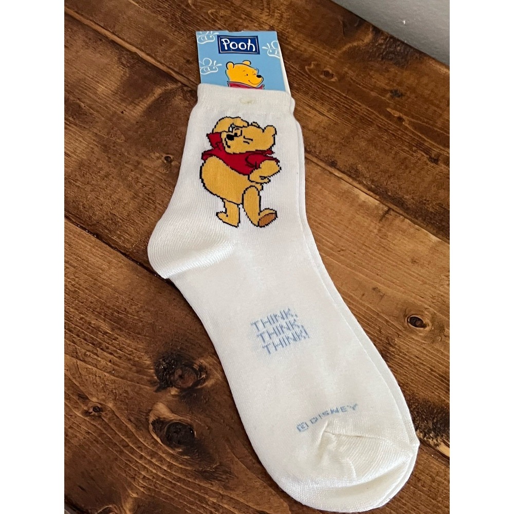 Vtg 90s Disney Store Winnie the Pooh Women's Socks Embroidery Detail USA